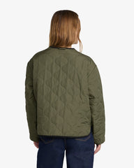 Veste réversible RVCA Hudson olive femme, vue de dos