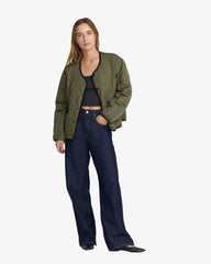 Veste réversible RVCA Hudson olive femme, côté imprimé