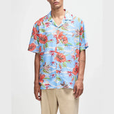 Chemise Deus Ex Machina Broadus Bleu Floral en Lyocell