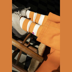 Chaussettes 100% coton bio | Rayures & broderie