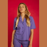Chemise Graine Ciel Seersucker Bleu Lavande