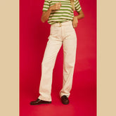 Pantalon Graine Mirage Sergé Écru Coton Bio