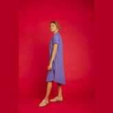 Robe Graine Sel Seersucker Bleu Lavande Coton Bio