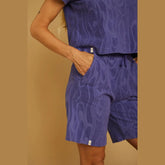 Short Graine Perle Jacquard Bleu Lavande Coton Bio