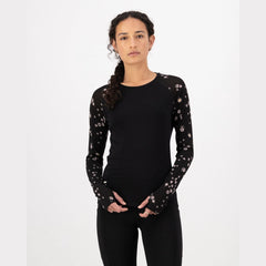 Bella Merino Long Sleeve Black Daisy | Sous-couche Merino
