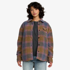 RVCA – Veste Birdie Sherpa Femme | Coupe décontractée & boutons