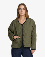 Veste réversible RVCA Hudson olive femme, vue de face