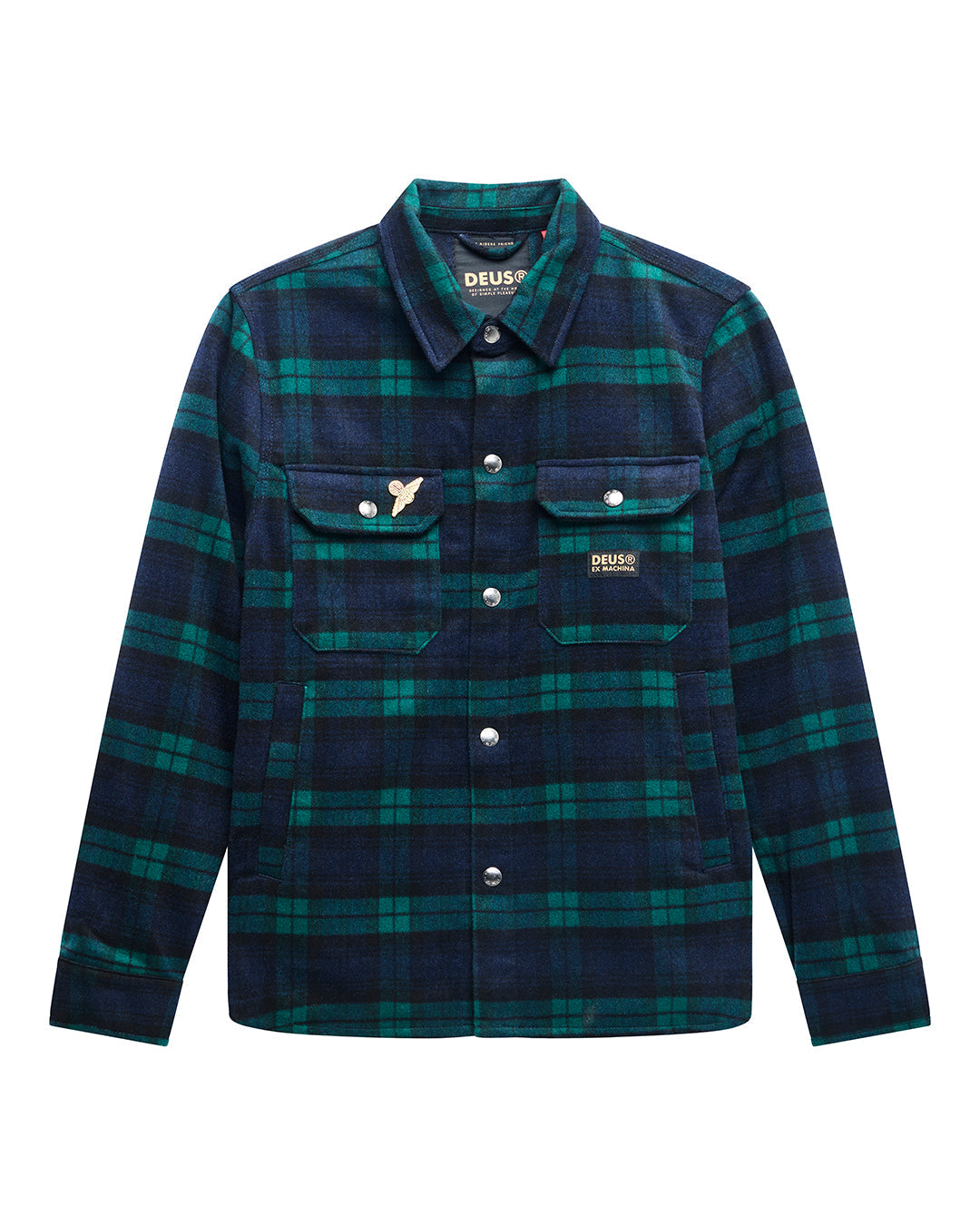 Chemise Maxwell Check Deus Ex Machina détail broderie