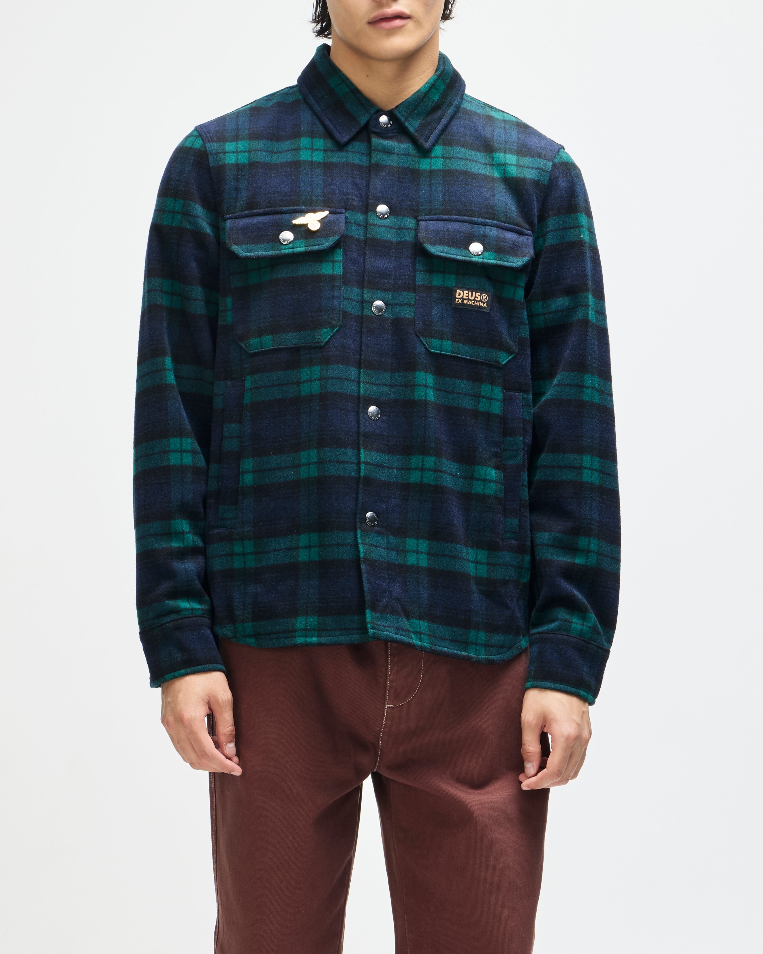 Chemise Maxwell Check Deus Ex Machina Green Check