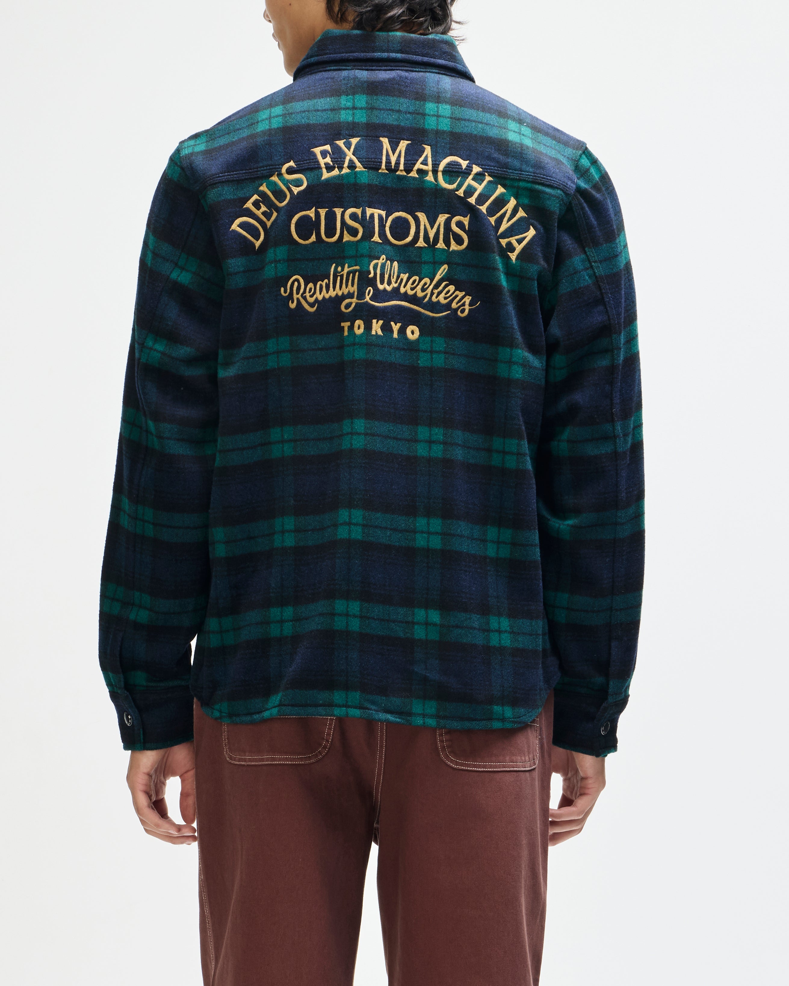 Chemise Maxwell Check Deus Ex Machina Green Check de dos