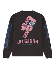 T-Shirt Manches Longues Swell Maps Deus Ex Machina Anthracite Grey