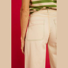 Pantalon Graine Mirage Sergé Écru Coton Bio