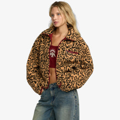 RVCA – Veste Oh Hush Sherpa Femme | Coupe courte & col montant