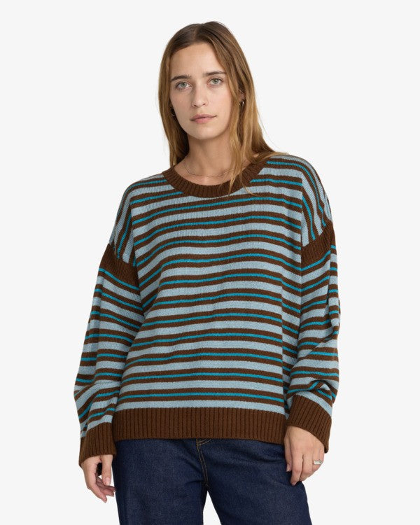 Pull Femme RVCA Frontier LS Arona Blue