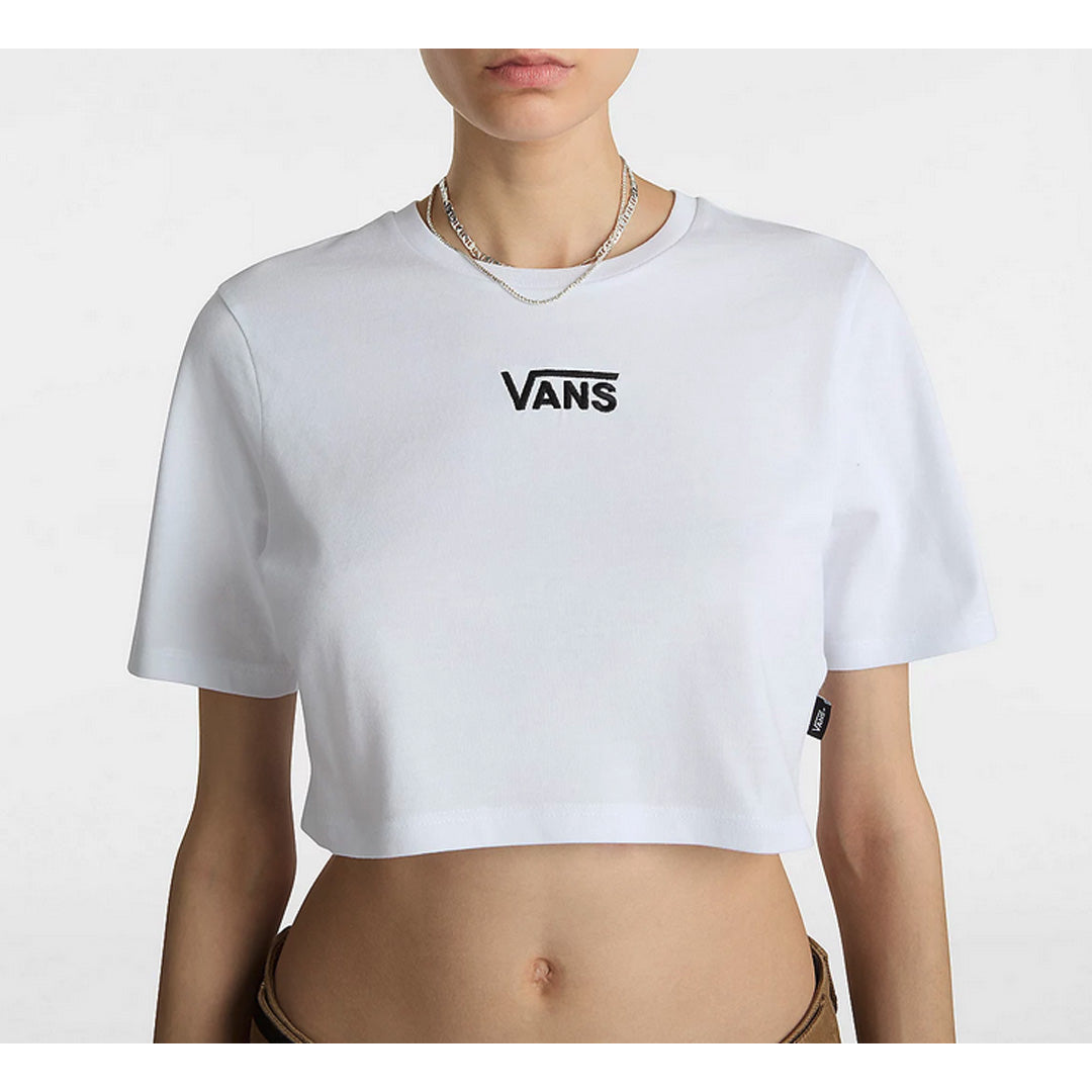 T-Shirt Court - Flying Crew Crop - Blanc